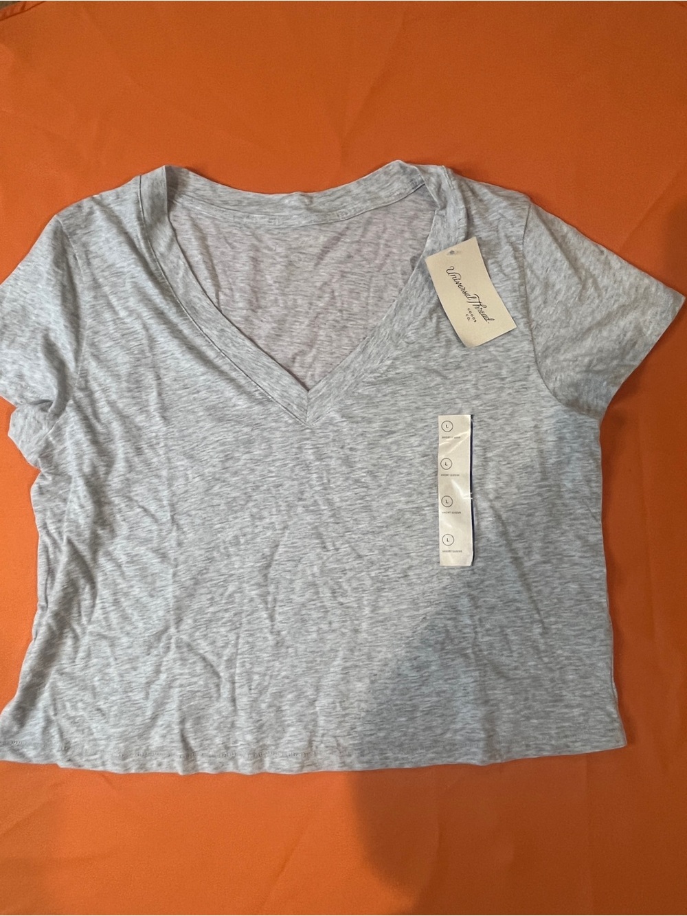 Universal Thread Heather Gray V-Neck Short Sleeve Tee